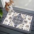 thumbnail image 5 of Bohemia Floral Washable Area Rug 2 x 3 ft Blue Retro Boho Ethnic Farmhouse Flower Pattern , Soft Non Slip Rugs Stain Repellent Indoor Felt Carpet for Living Dining Room Bedroom Home Office, 5 of 9