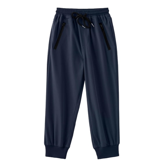 Arshiner Boys Casual Pants Elastic Waist Drawstring Kids Pants Youth Tapered Sweatpants Zipper Pockets