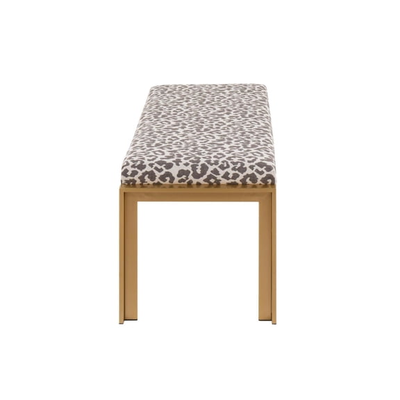 Lumisource Fuji Contemporary Gold Metal And Beige Fabric Bench BC-FUJI AUBGL