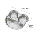 thumbnail image 2 of 304 Stainless Steel Divided Dinner Plate Separate Compartment Tray Anti Mix Food Portion Control Plate Reusable Serving Tray, 2 of 4