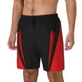 thumbnail image 5 of Mens Red Black Abstract Swimming Trunks with Compression Liner Beach Quick Dry Swim Shorts, 5 of 6