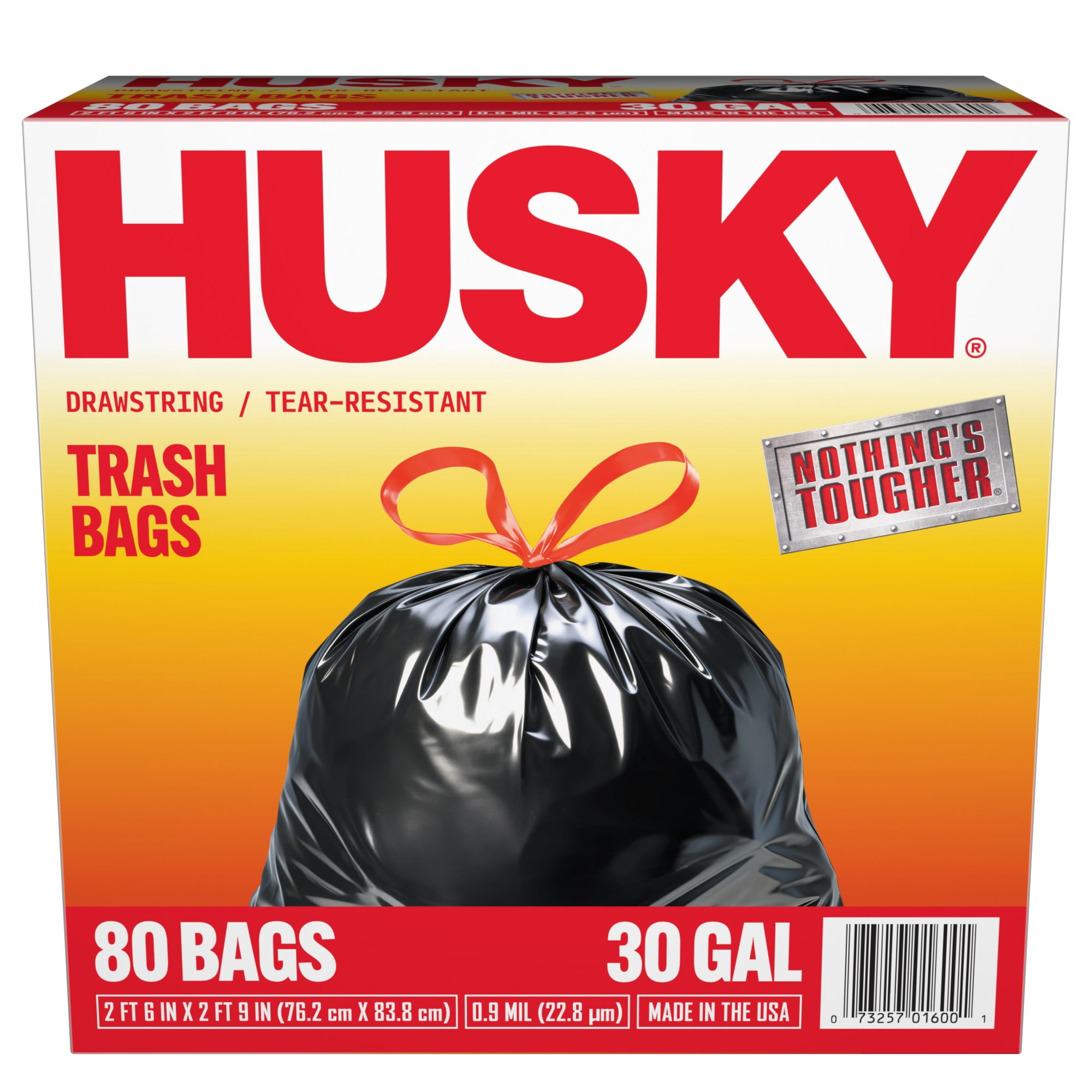 (2 pack) Husky 30 Gallon Large Drawstring Trash Bags, 80 Bags
