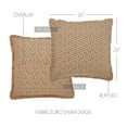 thumbnail image 4 of VHC Brands Euro Sham Ruffled, Cotton Bedroom Euro Sham Covers, Flat Weave, Bedding Accessory, Bedroom Decor, No Insert, for Bed Couch Sofa, Pip Vinestar Collection, Square 26x26, Natural, 4 of 5