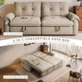 thumbnail image 6 of avobird 77.2'' Pull Out Sofa Bed, Pre-Assembled Sleeper Sofa Bed with USB Charging Ports and Side Pocket, 3 in 1 Velvet Sofa for Living Room, Brown, 6 of 8
