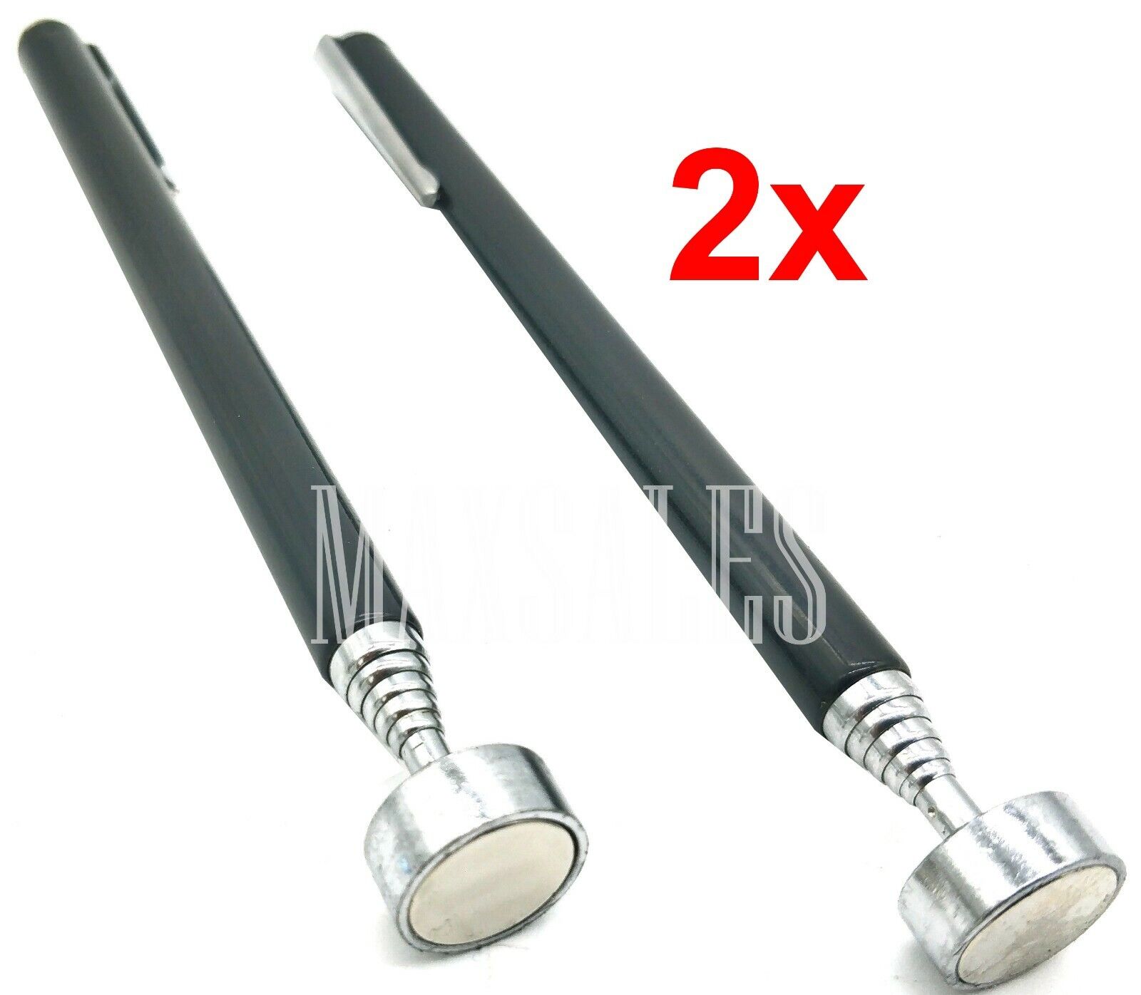(2) 8Lb Telescoping Pickup Tool Rare Earth Pocket Clip
