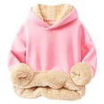 thumbnail image 3 of Tdoqot Toddler Girls Boys Hoodies Fleece Lined- Soft Warm Long Sleeve Casual Pullover Kids Winter Clothes Pink Size 7 T, 3 of 4