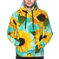thumbnail image 4 of Bingfone Sunflowers With Green Leaves Men'S Drawstring Hoodie Long Sleeve Pocket Sweatshirts-Large, 4 of 9