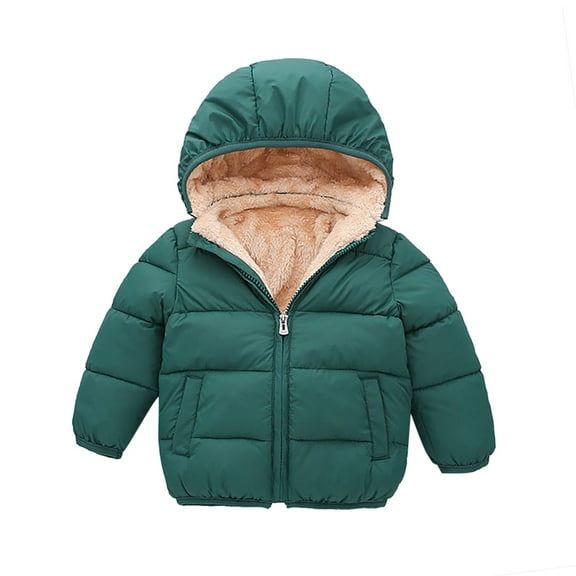 Kids Winter Coats Toddler Down Coats Cute Hooded Jacket Thick Warm Outwear Light Padded Jacket Toddler Fall Outwear for Christmas Gifts Size 2-3
