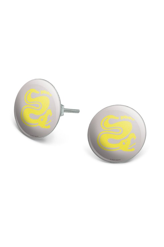 Hidden Temple Silver Snakes Novelty Silver Plated Stud Earrings