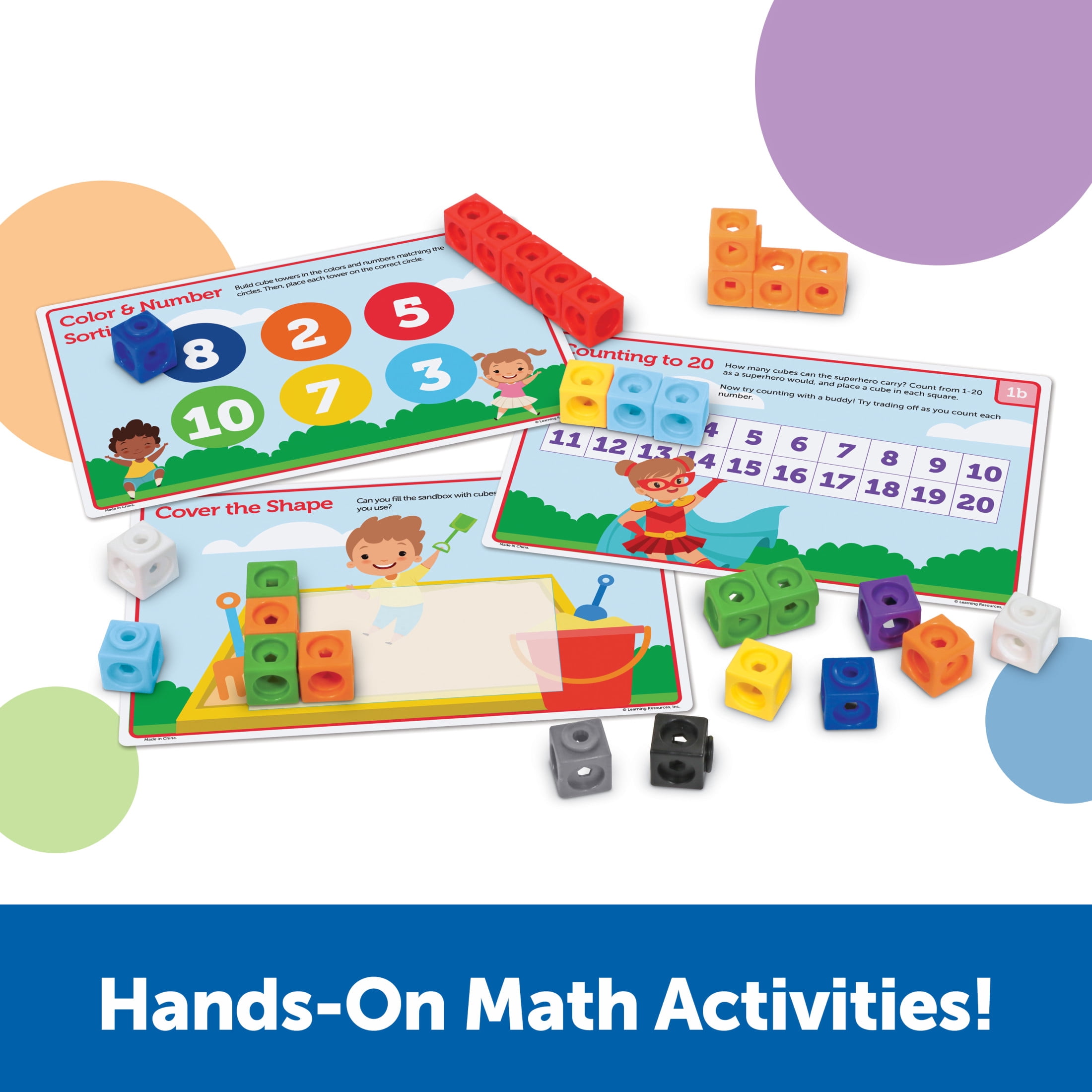 Learning Resources MathLink Cubes for Preschool and Up Math Toys