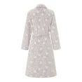 thumbnail image 3 of Michellecmm Women's Thick Flannel Bathrobe Heart Print Long Sleeve Fuzzy Plush Shawl Collar Bath Robe with Belt, 3 of 9