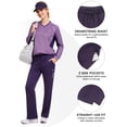 thumbnail image 4 of Women's 2Pc V Neck Tracksuit, 4 Way Stretch Breathable Reflective for Golf Running Casual Purple M, 4 of 8