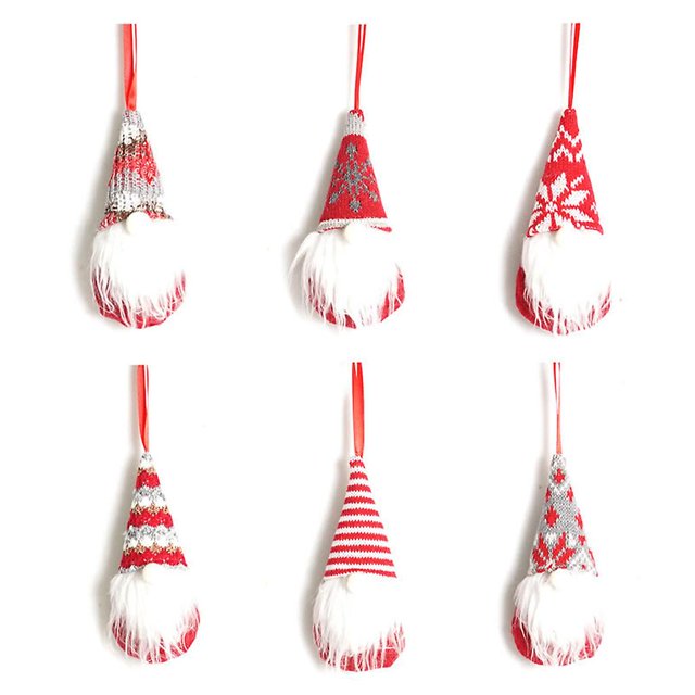 6 joyas enanas de copos de nieve navideños los elfos escandinavos de Papá Noel cuelgan Kerry