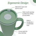 thumbnail image 5 of Copco Cone Travel Coffee Mug, 16 oz - Insulated Drinkware with Spill-Proof Lid and Handle, Microwave & Dishwasher Safe - BPA-Free, Compact for Desk & Cup Holder Friendly (Green), 5 of 7