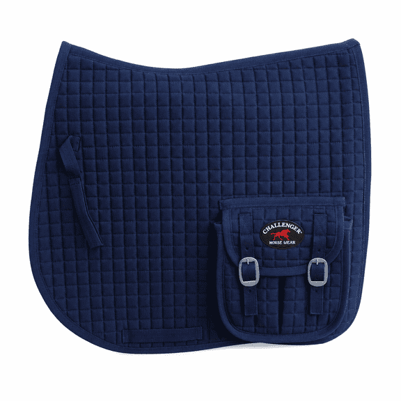 Horse English Quilted All-Purpose Saddle Pad w/ Pockets Navy 7282