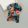 thumbnail image 6 of Mercatoo Toddler Baby Boy Shorts Set 𝐇awaiian Outfits Short Sleeve Leaf Floral Flower Shirt Shorts Set Summer Clothes Suit, 6 of 8