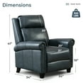 thumbnail image 4 of Bonzy Home Genuine leather Recliner Push Back Recline Chair with Classic and Traditional Armrests inlaid with Vintage Rivets, Navy, Set of 2, 4 of 6