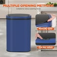 thumbnail image 3 of 13 Gallon Trash Can Automatic Kitchen Garbage Can with Lid Touchless Sensor Waste Bin Slim No Touch Stainless Steel Trash Can for Home, Living Room, Bedroom, Office （Deep Blue）, 3 of 8