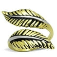 thumbnail image 1 of Alamode TK1707-6 Femmes Bicolore IP Or Bague en Acier Inoxydable avec Époxy en Jet - Taille 6, 1 of 1