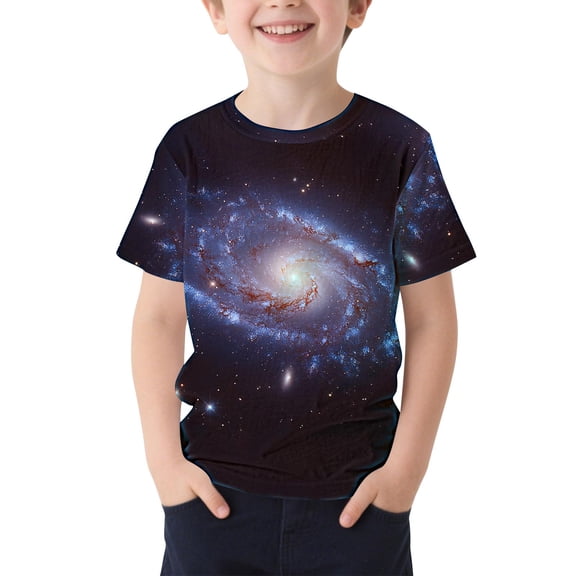 FSYBOA Boys Graphic T-shirts, Shorts Sleeves Breathable Casual Crew Neck Summer Tees Multicolor Size 7-8 T