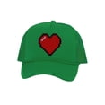 thumbnail image 1 of Men's 80's Retro Large 8 Bit Pixelated Heart Gamer Trucker Hat, Kelly Green, 1 of 2