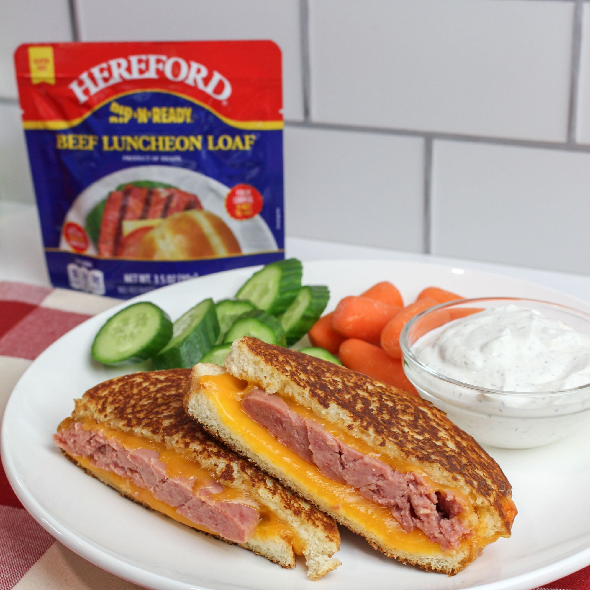 (6 pack) Hereford Fully Cooked Beef Luncheon Loaf, Shelf Stable Pouch, 3.5 oz Loaf