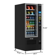 Refrigerated Snack and Drink Vending Machine with 36 Slots Featuring Credit Card Reader and Bill Acceptor in Black (KM-VMR-30-BR)