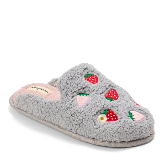Dearfoams Women's Strawberry Teddy Scuff Slipper