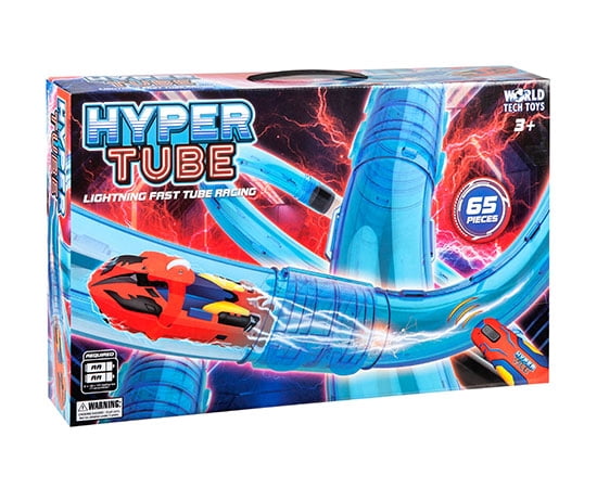 World Tech Toys Hyper Tube 65 Piece RC Tube Racing Set, Red