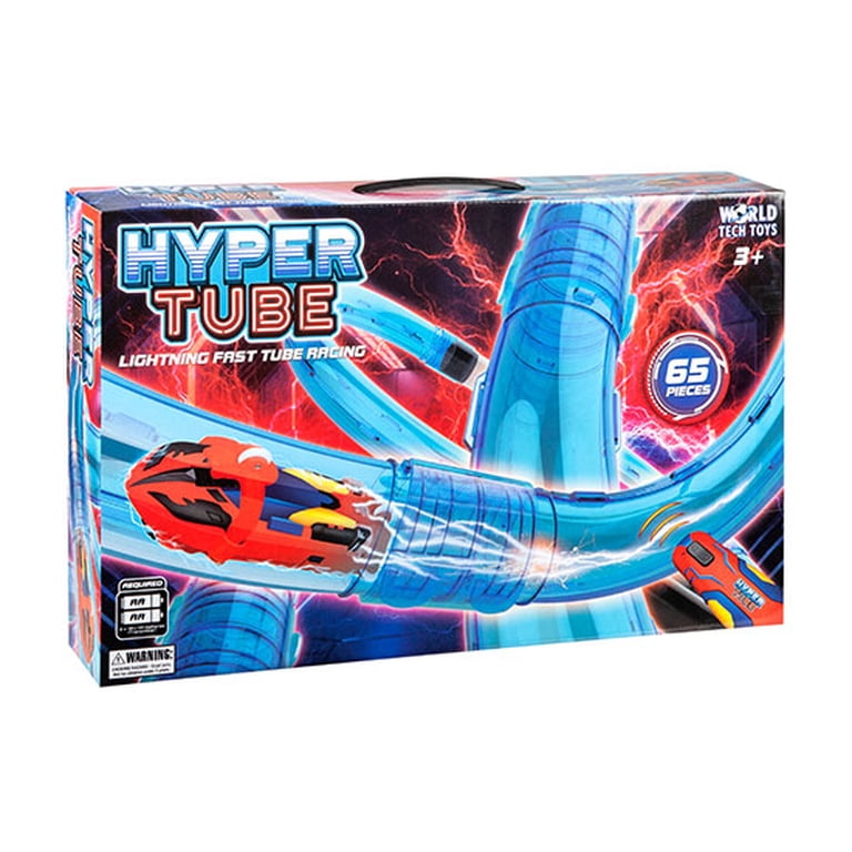 World Tech Toys Hyper Tube 65 Piece RC Tube Racing Set, Red