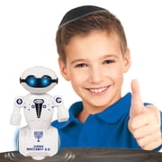 Rite Lite 8.5 White and Blue Battery Operated Hanukkah Judah Maccabot Dancing Robot