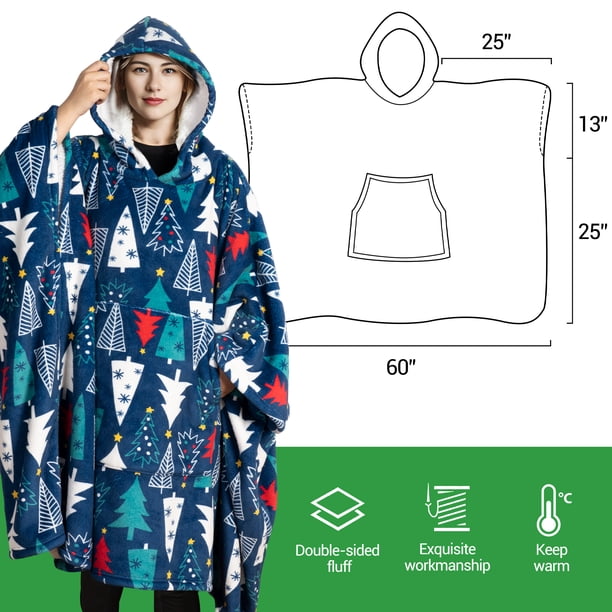 Gogreen Official Wearable Blanket Hoodie Sherpa Fleece Bed Blanket