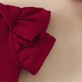 thumbnail image 6 of HCNTES Toddler Baby Girl Clothes Spring Summer 2PCS Outfits Set Short Sleeve Romper With Elastic Shorts For Children Girls Outdoor Play Fashion(Wine,12-18 Months), 6 of 7