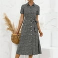 thumbnail image 4 of Leutsin Robe Chemise Ample à Manches Courtes à Col Imprimé Décontracté pour Femmes Grande Taille, 4 of 8