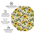 thumbnail image 3 of Honeii Sunflowers And Butterflies Print Leather Coaster Set of 4, Ideal for Safeguarding Your Furniture from Drinks Spills and Effortless Cleanup-Octagon, 3 of 6