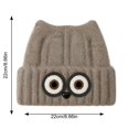 thumbnail image 3 of Women's Owl Ear Knit Beanie Hat Cute Animal Face Winter Warm Knitted Cap Fuzzy Lined Ski Hat for Fall Winter, 3 of 5