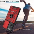 thumbnail image 4 of Samsung Galaxy S20 FE Case(4G/5G),Galaxy S20 Fan Edition/S20 Lite with HD Screen Protector with Slide Camera Cover, 360° Rotation Ring Kickstand [Military Grade] Case for Samsung S20 FE Red, 4 of 14