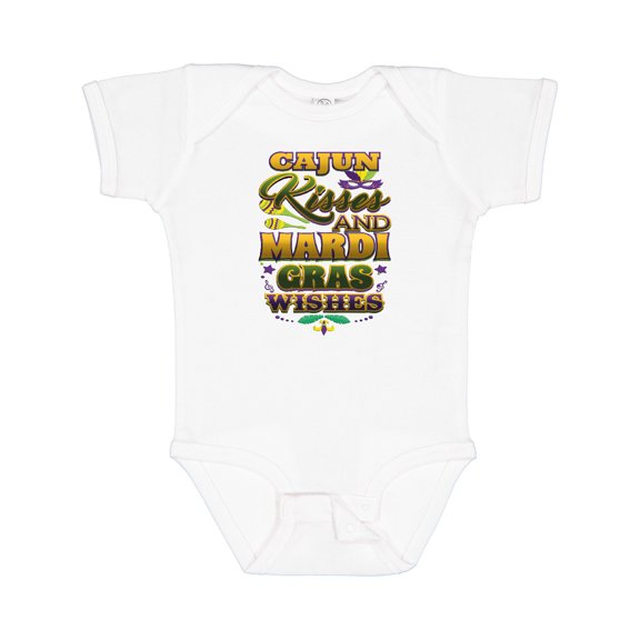 Inktastic Mardi Gras Wishes Cajun Kisses Boys or Girls Baby Bodysuit