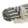 thumbnail image 4 of Black and Beige Striped Woven Handloom Throw Blanket, 4 of 5