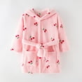 thumbnail image 2 of Bovxnpu Fall Winter Toddler Boy Girl Robes Girls Bathrobes, Girls Fleece Hooded Robes Toddler Warm Fuzzy Bathrobe Solid Color Silk Hooded Bathrobe for Kids Homewear Sleepwear, 2 of 3