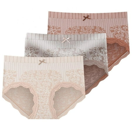 

Popvcly 3 Pack Women s Graphene Panties Mid-rise Comfortable Intimates Underpants Breathable Lady Briefs