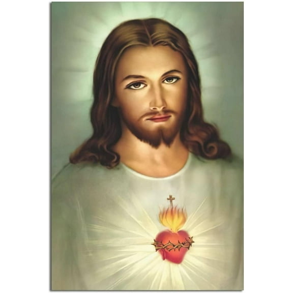 Aaheei Jesus Christ Art Sacred Heart of Jesus Poster Picture Canvas Wall Art Print Home Room Decor