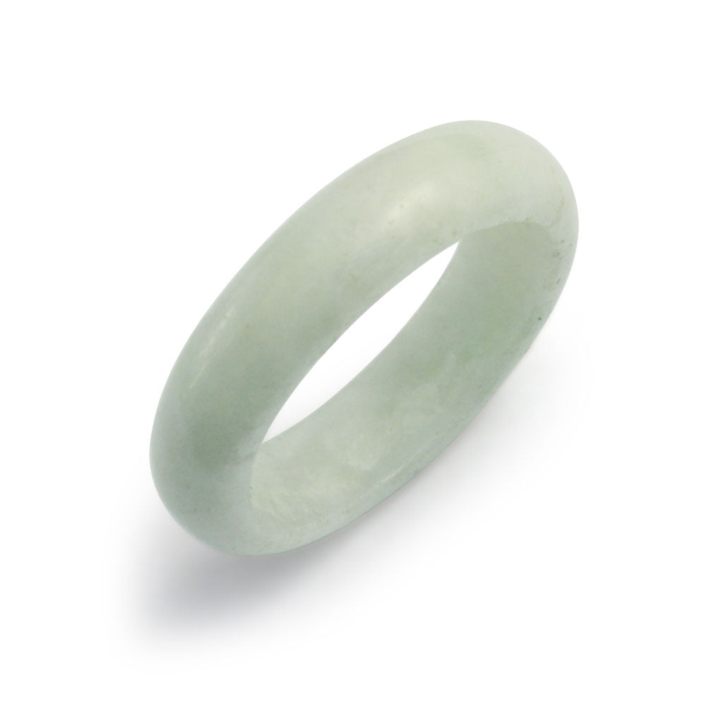 Good Luck Energy Simple Minimalist Smooth Gemstone Stackable Dyed White Jade Band Ring for Women for Teen