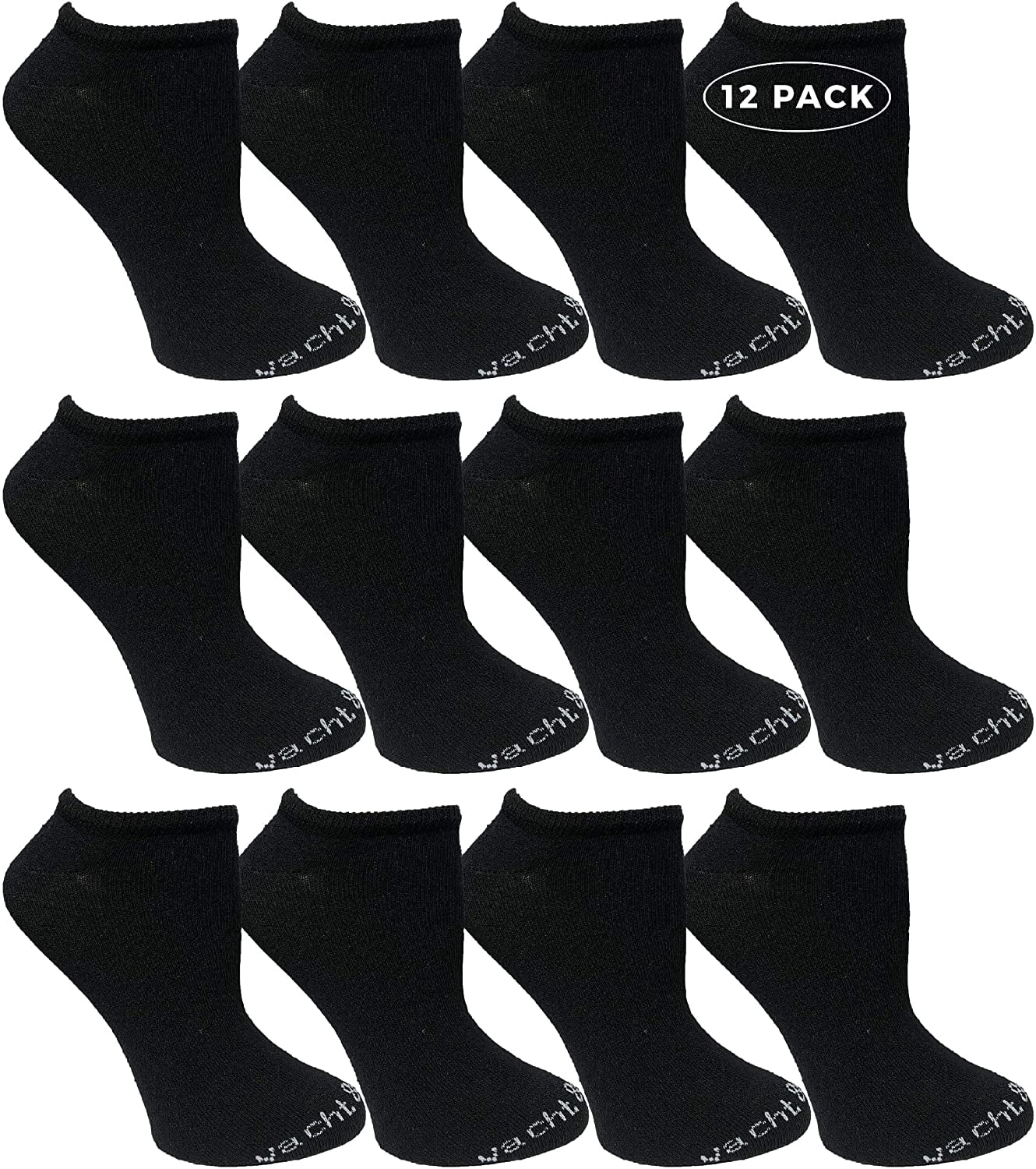 BILLIONHATS 12 Pairs of Women's 97% Cotton Shoe Liner Bulk Low Cut Ankle Socks