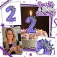 thumbnail image 4 of Birthday Number Candle, Glitter Purple Crown Design, 1 Piece, Suitable for Kids 2nd Birthday Party Cake Decoration, 4 of 6