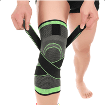 Clearance!3D Weaving Compression Knee Sleeve Brace for Men & Women, Kneepad Support with Adjustable Strap for Pain Relief, Running, Athletic, Crossfit (XL,Green)
