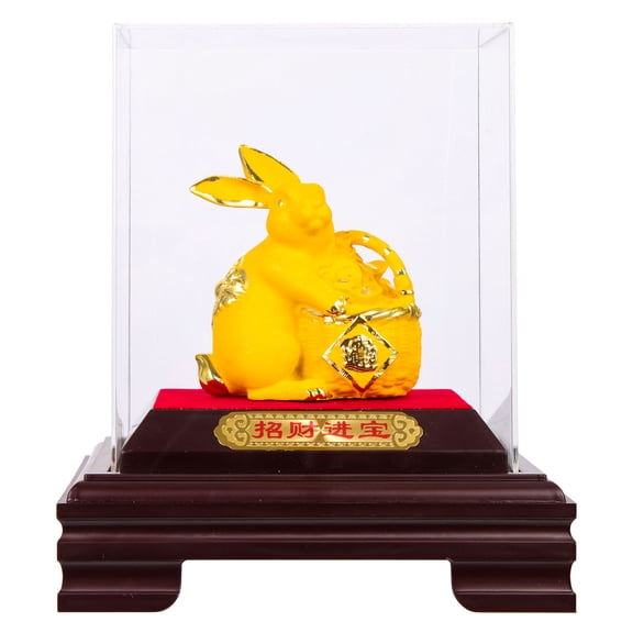 LEORX New Year Style Golden Plastic Bunny Figurines 1 Set