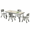 thumbnail image 1 of Kids Table and Chair Set, Height Adjustable Toddler Table and 4 Chairs Set for Ages 2-10, Graffiti Desktop, Non-Slip Legs, Arts & Crafts Table, Children Activity Table for Daycare Classroom Home, 1 of 8