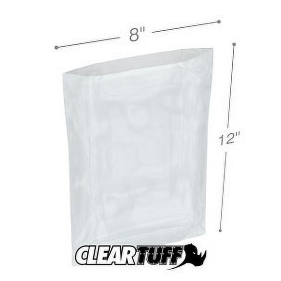 ClearTuff - 8" x 12" 2 Mil Flat Poly Bags - 1000/Case