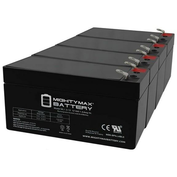 12V 1.3Ah SLA Battery Replacement for Expocell P20613 - 4 Pack